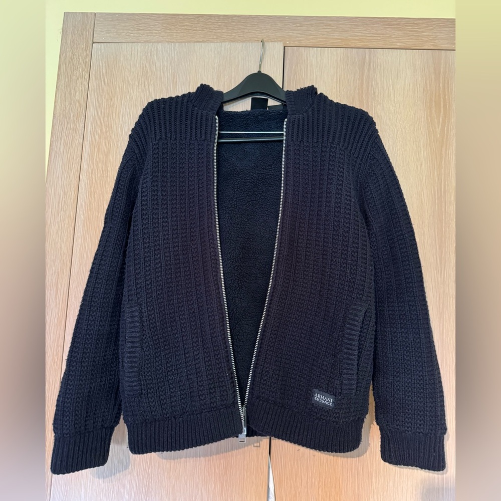 Armani Exchange AX Men's size M  Black Zipper with fur inside